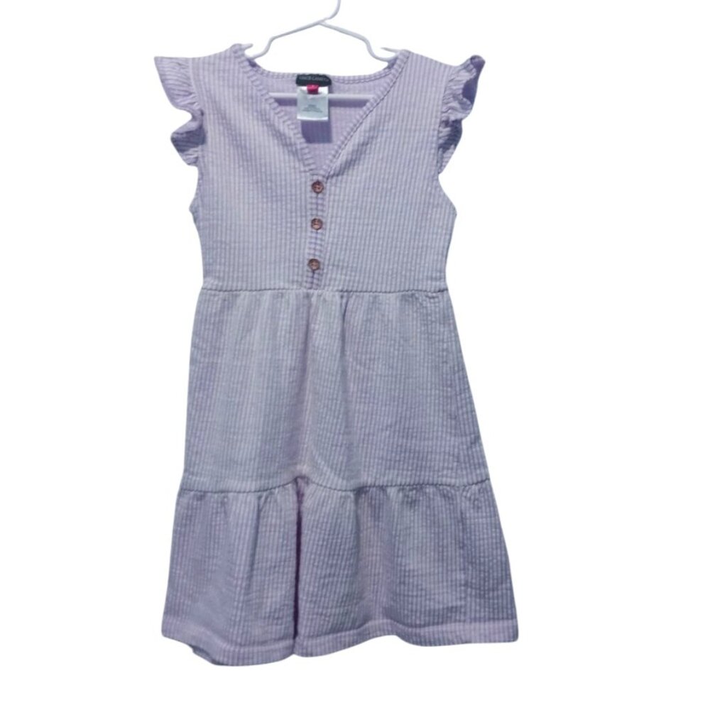 Vince Camuto Girls' Purple Striped Tier Summer Dress Size 8